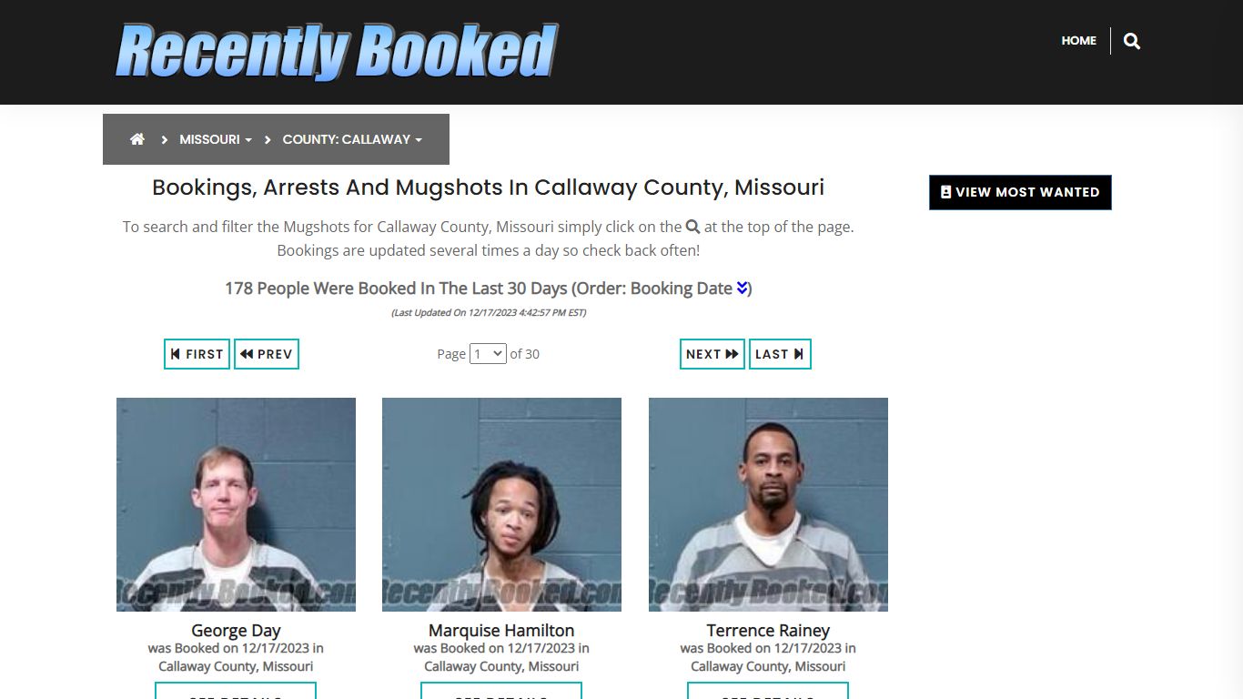 Bookings, Arrests and Mugshots in Callaway County, Missouri